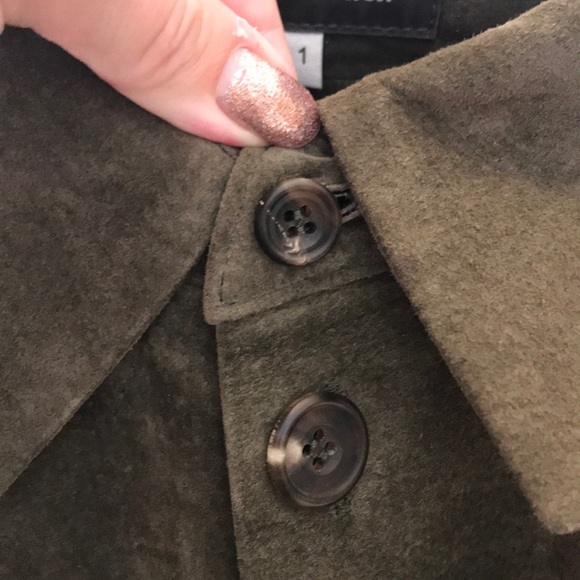 Dark Green Suede Overshirt by Eskandar - Picture 4 of 8